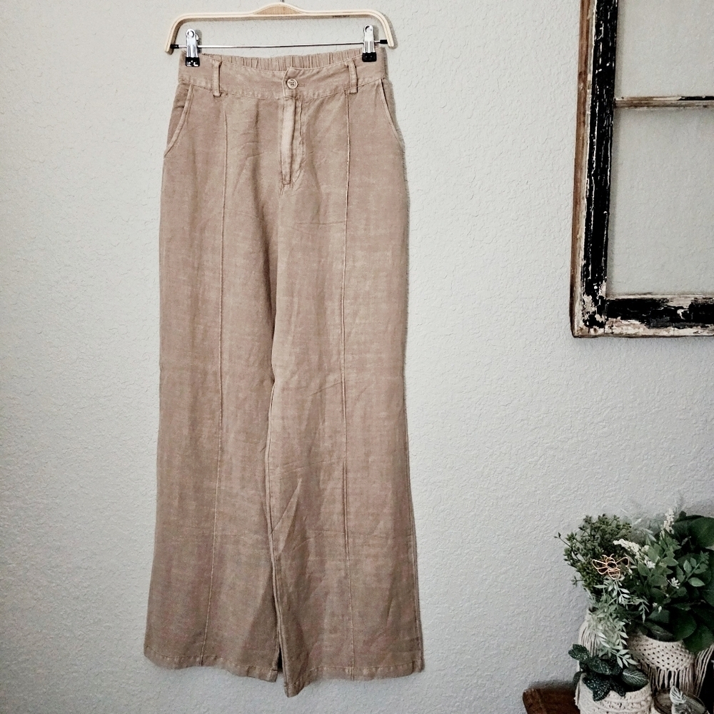 Young Fabulous & Broke Anthropologie Easton Wide Leg Linen Pants Preppy XS NWT - Picture 5 of 13